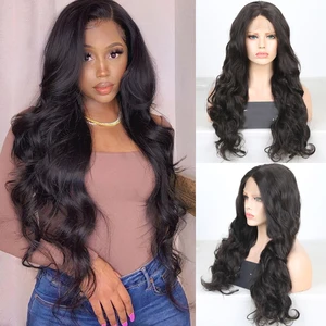 RONGDUOYI Long Natural Body Wave Synthetic Brown Lace Front Daily Use Lace Wigs for Women Heat Fiber Hair Glueless Fashion Wig RONGDUOYI Long Natural Body Wave Synthetic Brown Lace Front Daily Use Lace Wigs for Women Heat Fiber Hair Glueless Fashion Wig