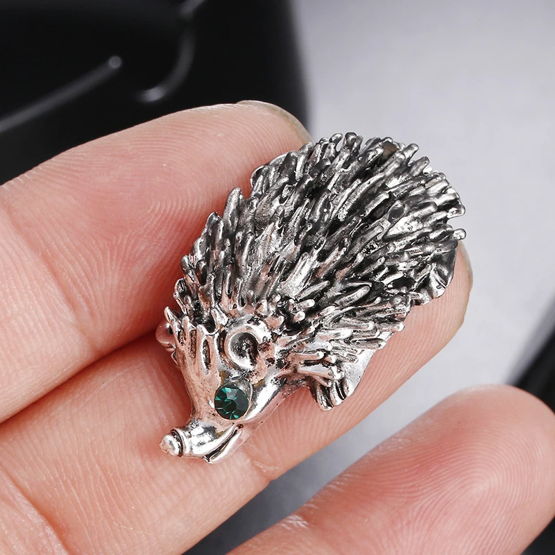 Милый Серебряный цвет Ежик Броши Kawaii сплав животных костюмы свитер платье брошь