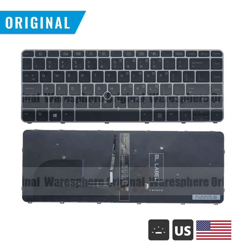 Новая Оригинальная клавиатура с подсветкой США для HP EliteBook 840 G3 745 G4 848 мышкой и