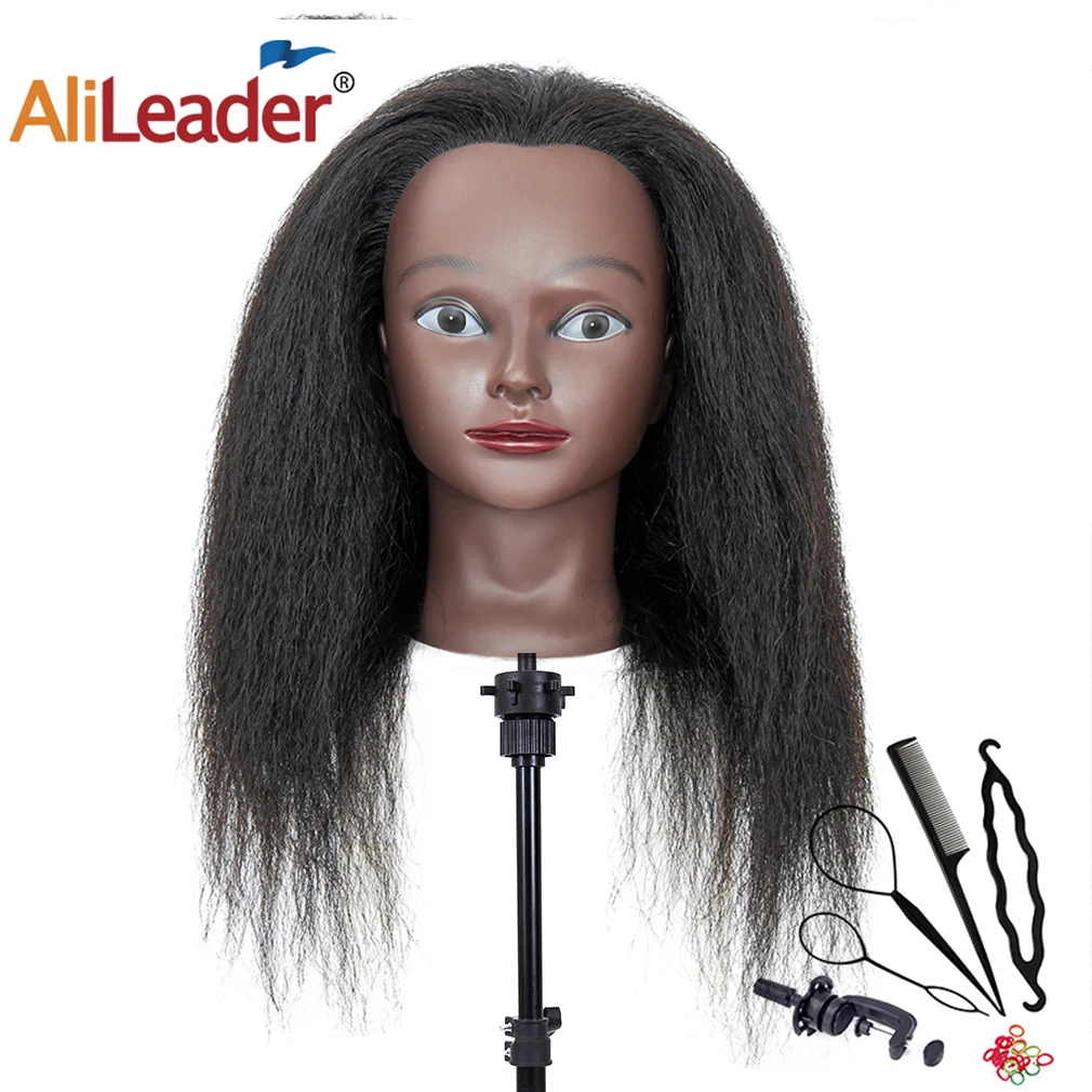 

Аксессуары для парикмахерской, профессиональная тренировочная голова, настоящие человеческие волосы