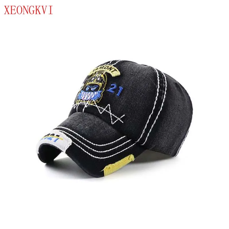 XEONGKVI Korean Cartoon Embroidery Letters 2021 Wash Do Old Children Baseball Cap Spring Autumn Brand Kid Cotton Hat For Boy