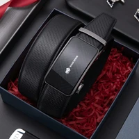 bison denim genuine leather belt for men black cowhide brand luxury automatic buckle casual workplace male belt and gift box