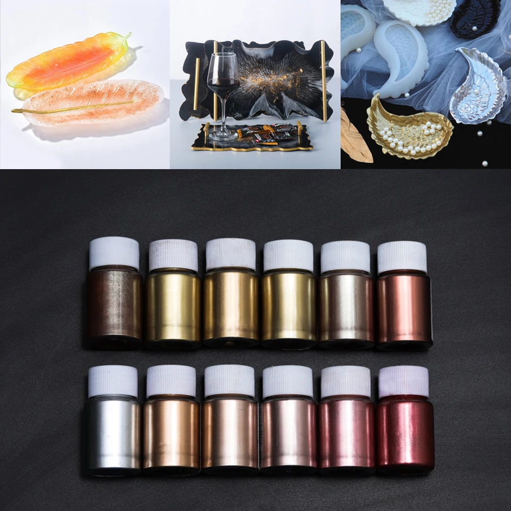 10g Multicolour Shimmer Glitter Marble Metallic Pearl Pigment Pearlescent Colorant Epoxy Resin DIY Dye For Jewelry Making Tool glitter marble