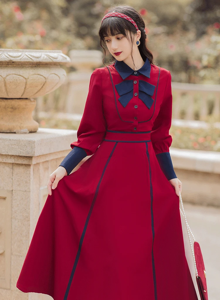 

Collar Long Sleeve Women Long Dress 2020 Autumn Winter New Arrival Hot Sale Turn Down
