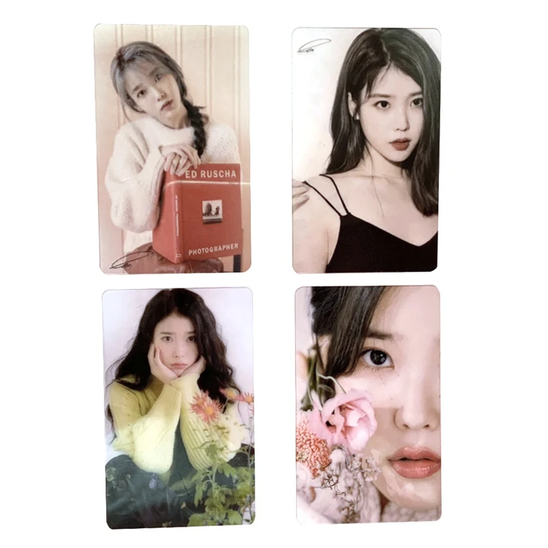 4 шт./компл. IU Ji Eun прозрачная Фотокарта Новые поступления хорошее качество ПВХ