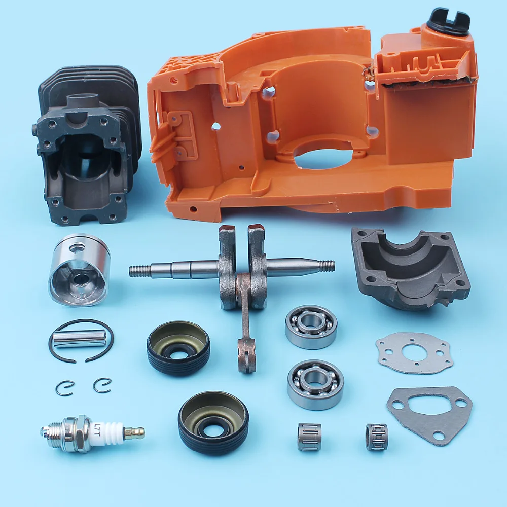 Crankcase Crankshaft Cylinder Piston Engine Pan Kit For Husqvarna 137 142 E 38MM Chainsaw Bearing #530071991 530069940
