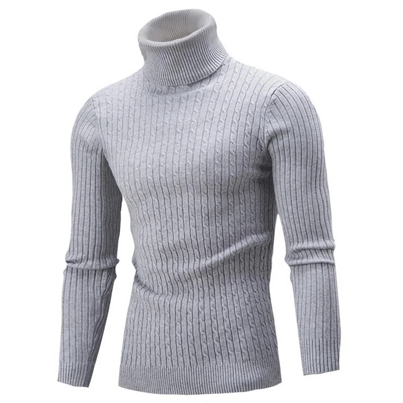 

10 Colors 2021 New Fashion Men‘s Turtleneck Sweater Autumn Winter Mens Rollneck Warm Knitted Sweater Keep Warm Men Jumper