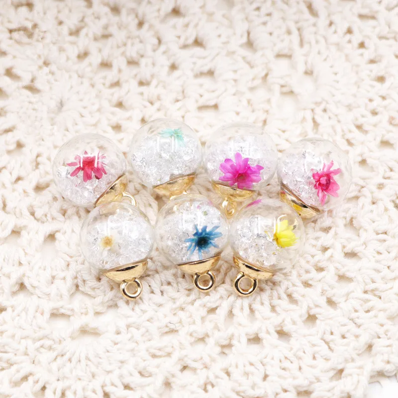 6 шт. стеклянные пуговицы с хрустальным шариком цветные цветочные алмазные