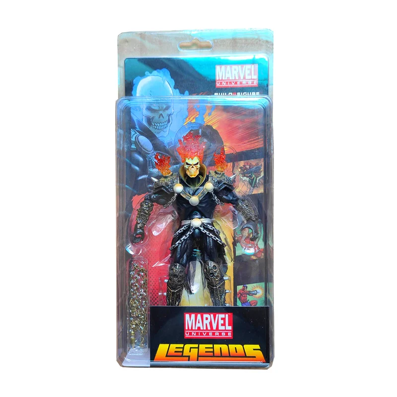 Фигурка героя аниме Легенды Marvel Призрачный гонщик оранжевая и синяя Подвижная