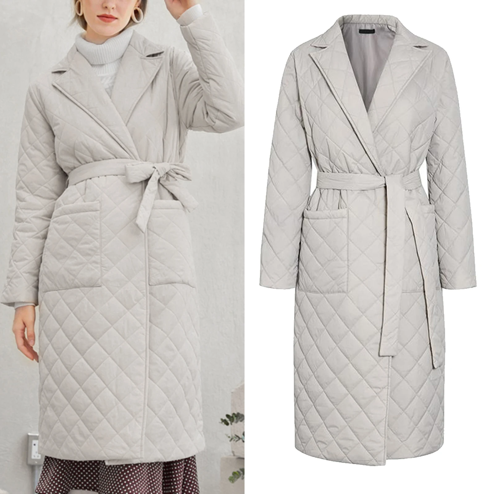 

Trench Coats for Women,Autumn&Winter Lapel Faux Wool Coat Trench Jacket Long Sleeve Overcoat Outwear