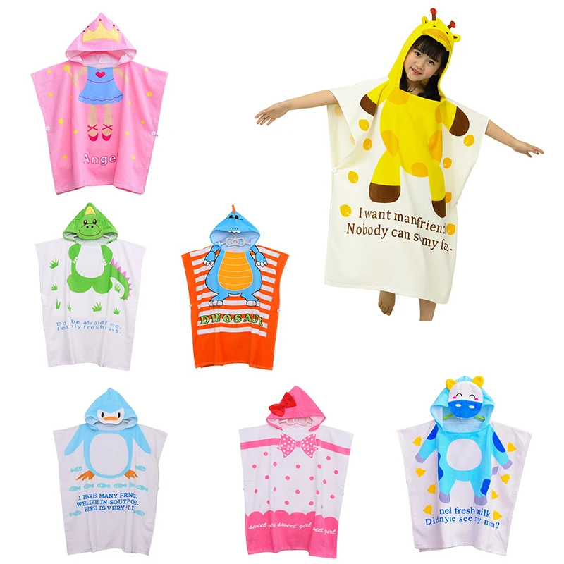 Детский банный халат с капюшоном банное полотенце из чистого хлопка впитывающее
