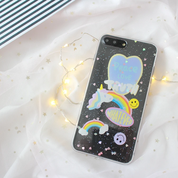 Чехол с блестящим порошком Wixcen Радужный чехол для Iphone Xr 7 8 6 Plus X Xs Max сердечком