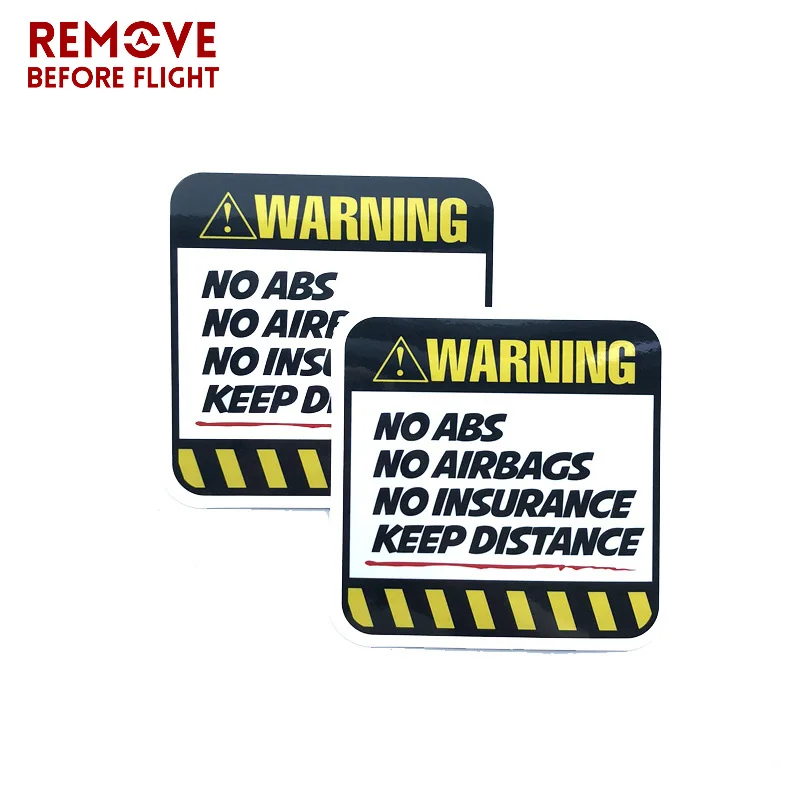 Наклейка на автомобиль Предупреждение об опасности без ABS подушка безопасности