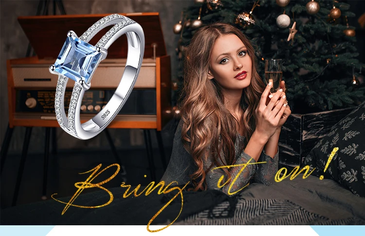 Jewelrypalace 1.4ct принцессы с голубой топаз свадебное Юбилей кольцо для модных женщин 925 стерлингового Серебряные ювелирные изделия