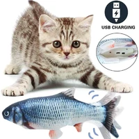 vip pet cat electric toy simulation interactive rocking bouncing plush floppy fish usb charging chewing play biting supplies