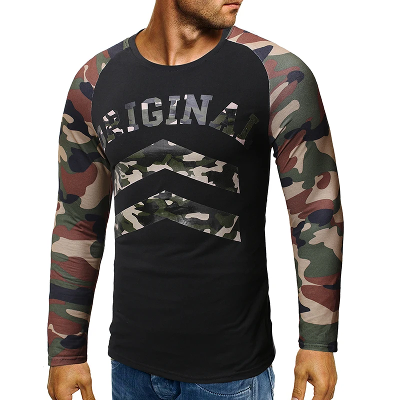 MJartoria 2019 Мужская модная камуфляжная рубашка в полоску с длинными рукавами