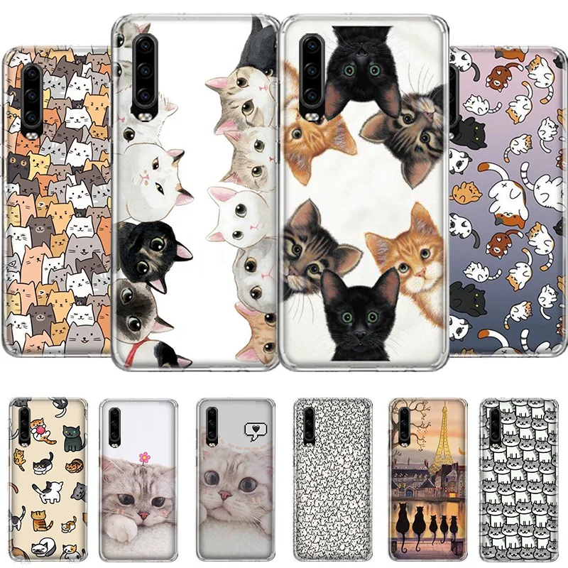 

Cat Cute art Phone Case For Huawei Honor 50 20 Pro 10i 9 Lite 9X 8A 8S 8X 7S 7X 7A P Smart Z 2021 Y5 Y6 Y7 Y9 Cover Soft