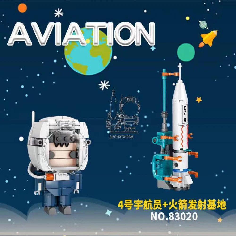 

New Ideas Outer Space Station Shuttle Saturn V Rocket Model Lunar Lander Astronaut Figure Building Blocks Toys For Kid Boys Gift