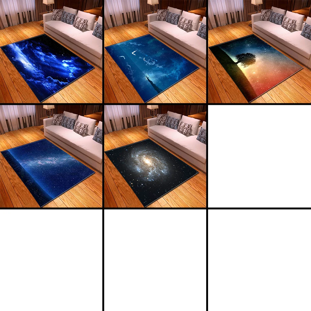 

Nordic 3D Universe Galaxy Space Carpets Home Decor Bedside Area Rugs Soft Flannel Dining Table Rugs and Carpets for Living Room