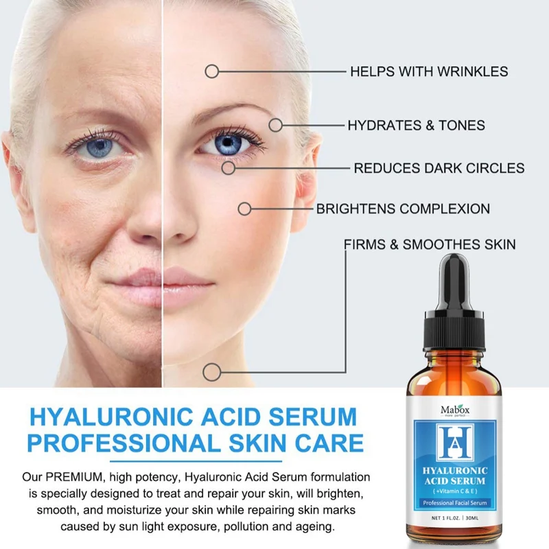 

30ml Hyaluronic Acid Serum Moisturizing Acne Treatment Skin Care Whitening Anti Aging Wrinkle Face Serum Care Essence