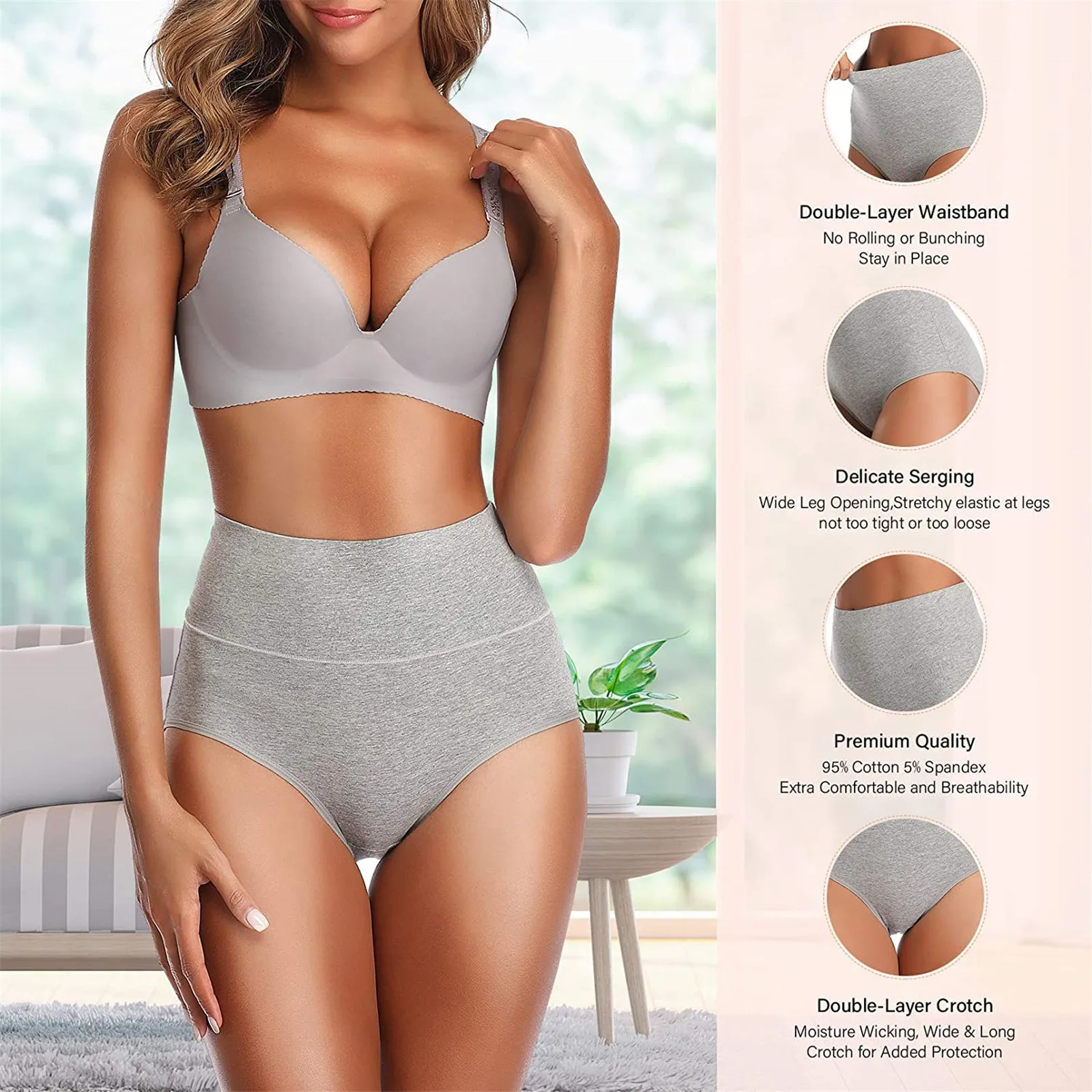 

Cotton Solid Briefs High Waist Sexy Underwear Women Push Up Boxer Femme Panties Plus Size Calcinha Feminina Bragas Lingerie