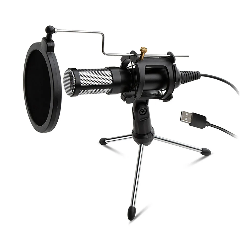 

Microfone Professional Condenser USB Microphone with Stand for Computer Laptop Video Chatting Game Podcast Recording Microphone