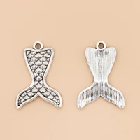 30pcslot silver color whale mermaid tail charms pendants beads for diy necklace bracelet jewelry making accessories