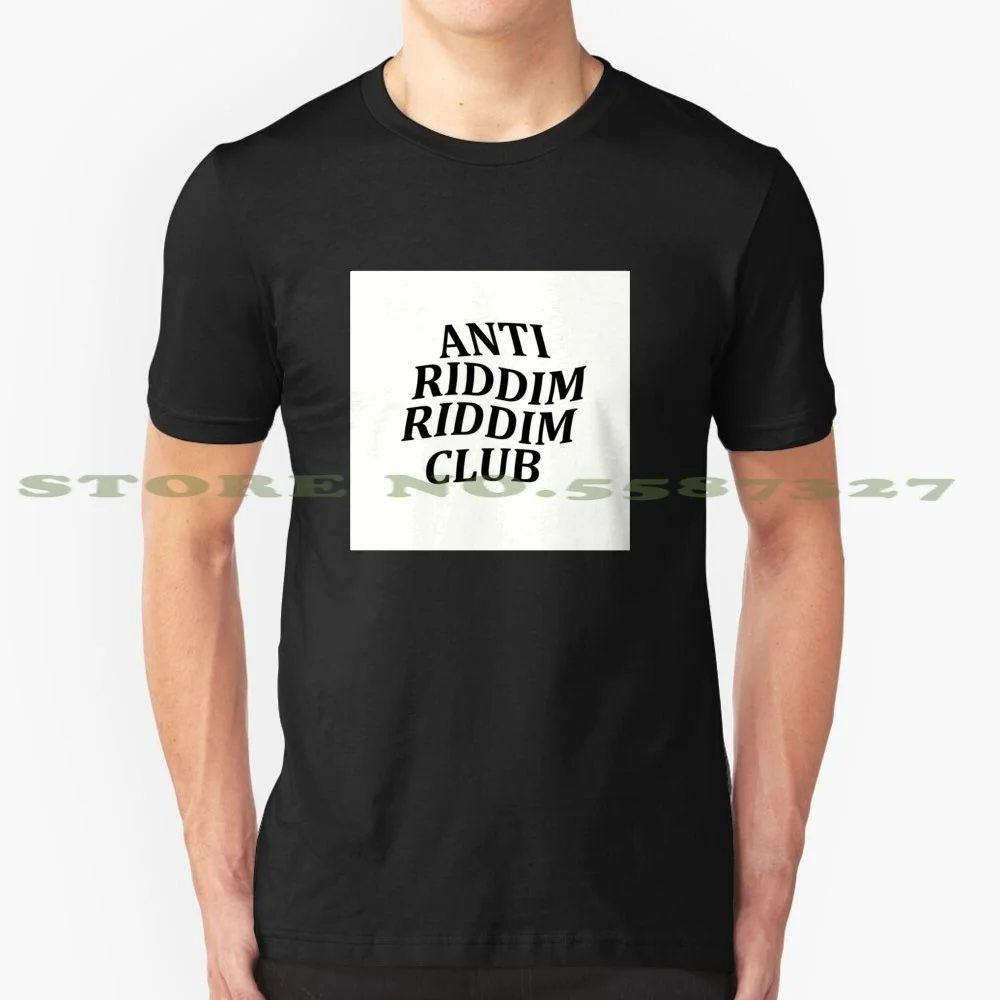 Футболка для мужчин и женщин антиридим Клубная черная/белая футболка Dubstep Social Dub
