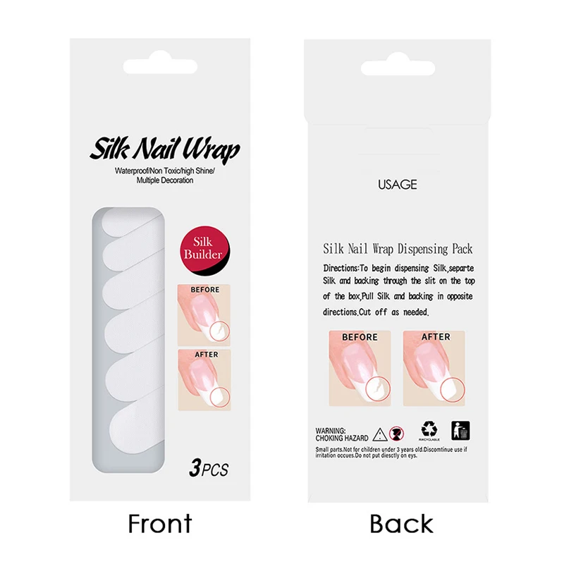3 шт. шелковое волокно обертывание ногтей форма УФ-гель для дизайна расширение