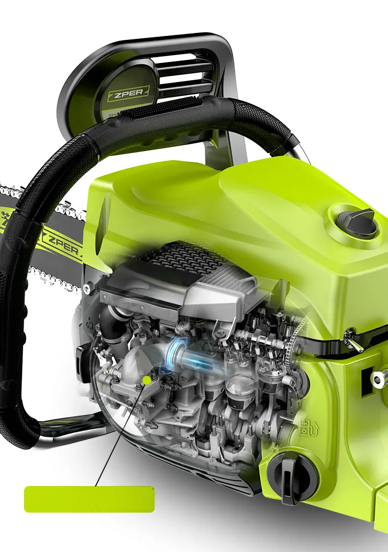 58cc 2200W 550ML Многофункциональная портативная двухтактная бензиновая цепная пила с воздушным охлаждением, лесозаготовительная пила, деревянная резка, ручной запуск