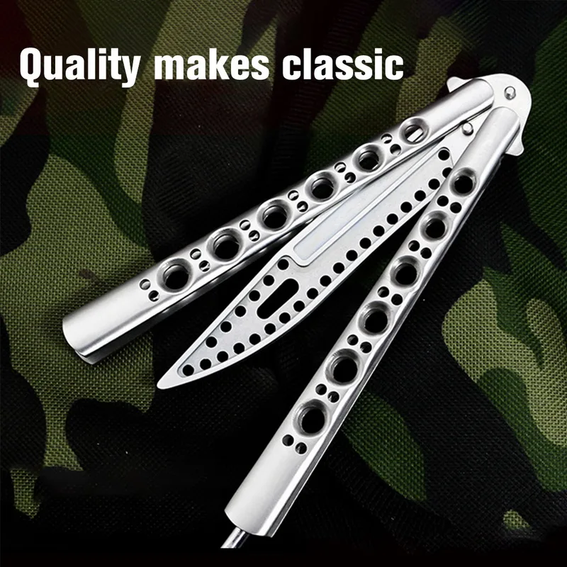 Balisong нож бабочка острый из нержавеющей стали тренировочный тупой инструмент без