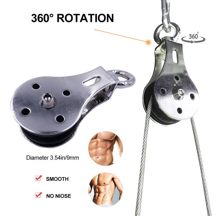 

9pcs Forearm Strength Exerciser and Lift Pulley System with Pulley Adjustable Length for Triceps Biceps Curl Back Shoulder