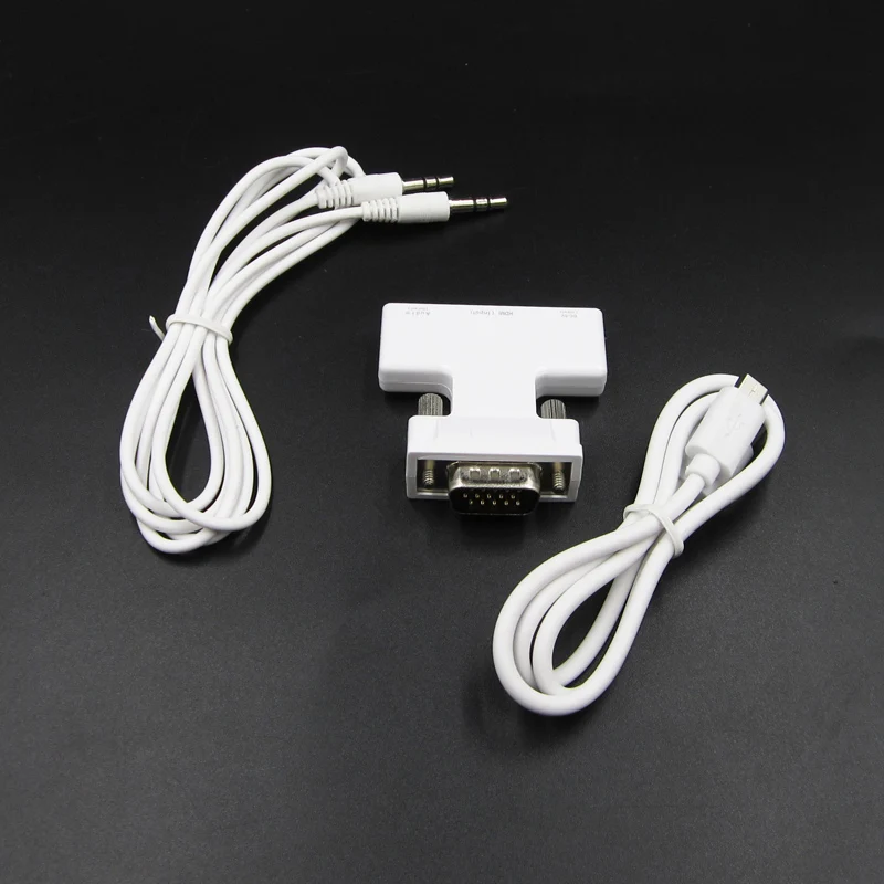 Переходник HDMI мама-VGA папа + аудиоадаптер с поддержкой выхода сигнала 1080P для