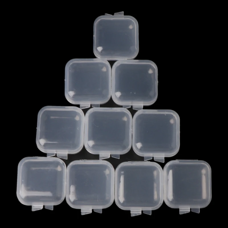 

2021 NEW 20Pcs Square Mini Clear Plastic Storage Containers Box with Lids for Small Items
