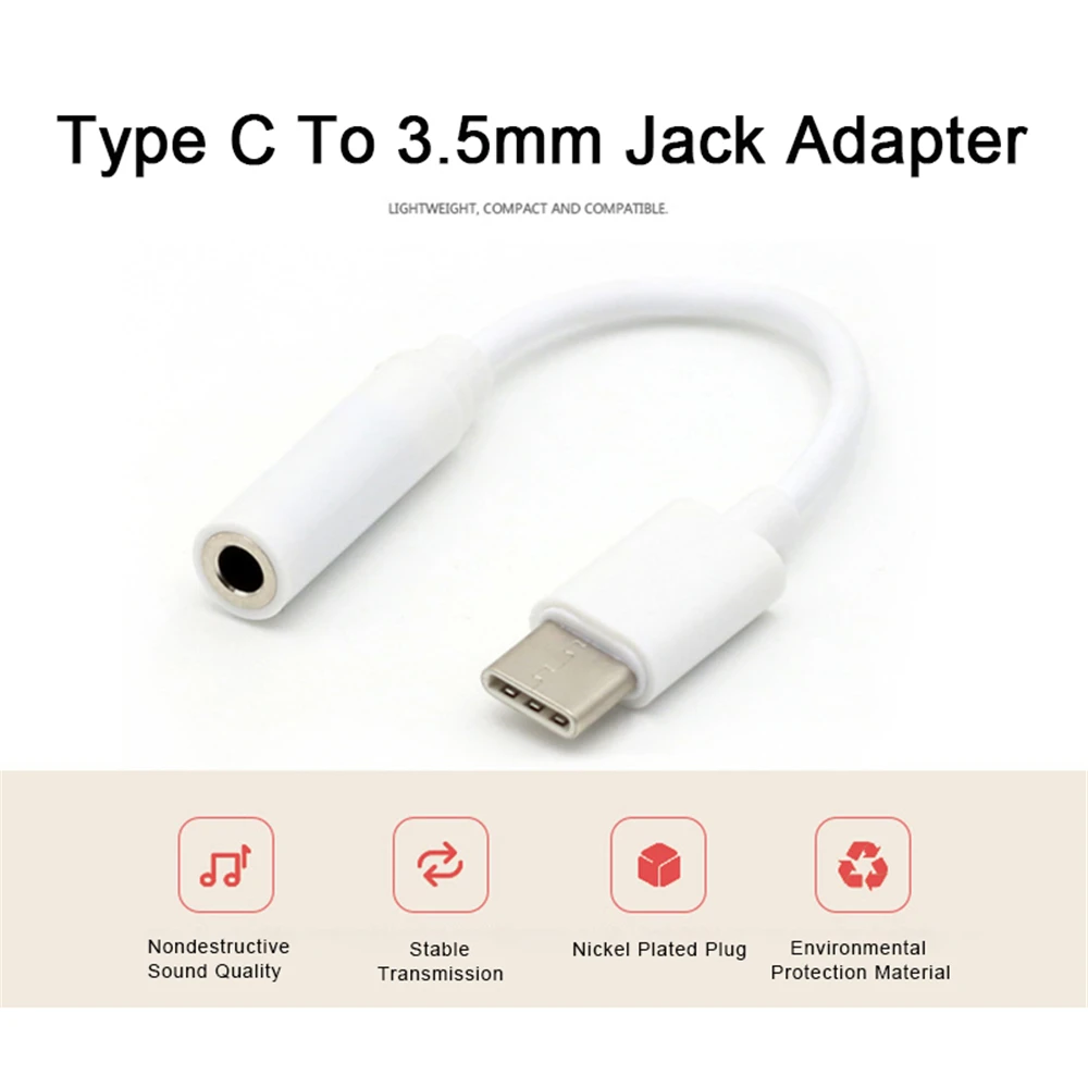 Адаптер для наушников USB Type C 3 1 Тип до 5 мм AUX аудио разъем головной гарнитуры