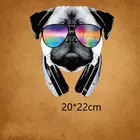 22x20 см модные музыкальные нашивки с надписью Собака для самостоятельного нанесения тепла, одежда, футболка, термотрансферные наклейки, украшение, печать