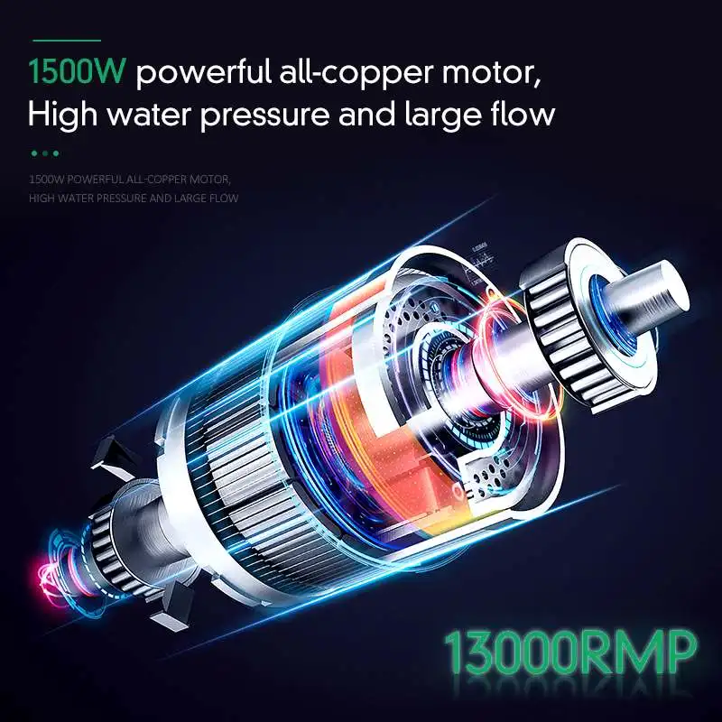 Скидка 1500 Вт, 60 бар, 18000 мАч, беспроводная мойка высокого давления, водяной пистолет, портативная мойка автомобиля, мойка высокого давления, Очистит...
