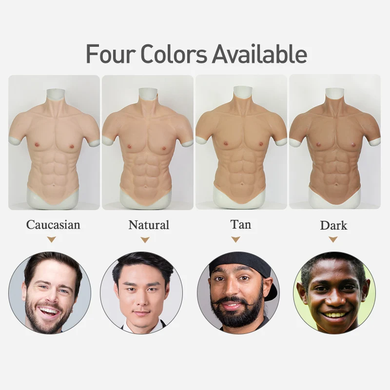 Realistic fake Silicone muscle suit Belly Macho male false  Simulation  Muscle Man chest for cosplay Halloween bodysuit