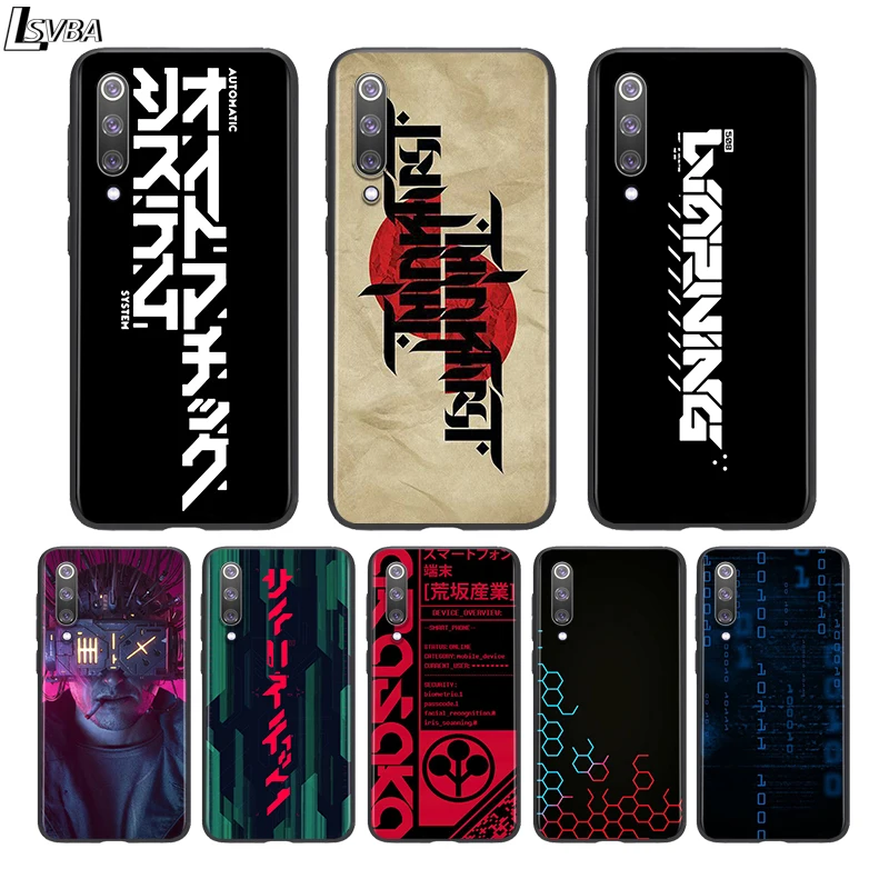 

Silicone Black Cover Cyber style punk For Xiaomi Mi 11 10I 10T 10 9T 9SE 9 8 Note 10 Lite Pro 5G Ultra Phone Case