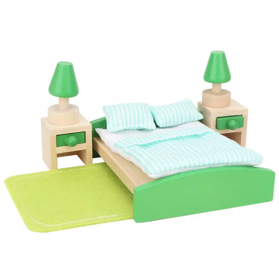 Дети кукольный домик Декор миниатюрная мебель спальня кухня детская комната