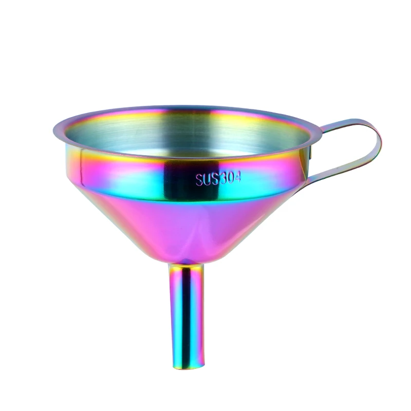 Functional Stainless Steel Gold Funnel Kitchen Oil Liquid Metal With Detachable Filter/Strainer for Canning Tools | Дом и сад