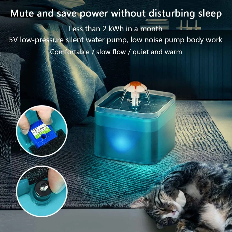 

Питьевой фонтан для кошек, диспенсер для воды для домашних животных, автоматическая Бесшумная USB-подача воды