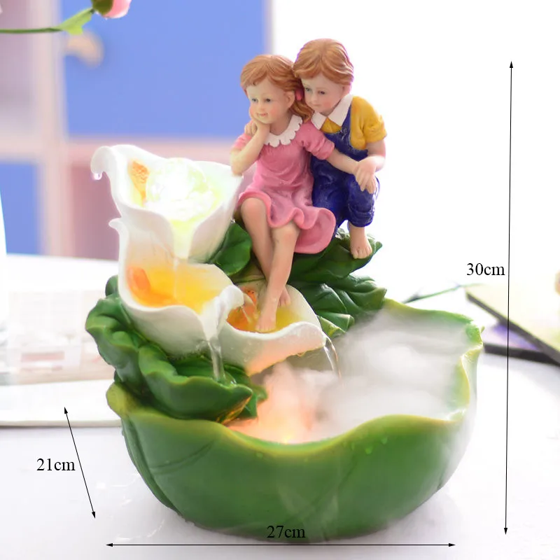 Пасторальный смоляный фонтан испаритель фэн шуй для влюбленных украшения дома