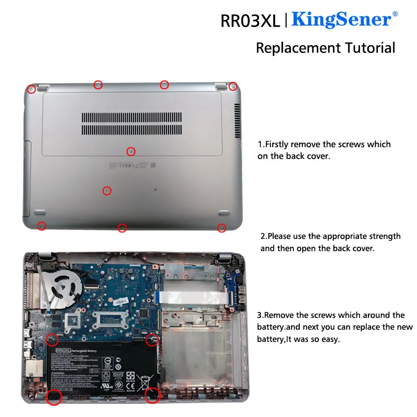 Аккумулятор KingSener RR03XL для HP ProBook 430 440 450 455 470 G4 Φ 51477 422 851610 855|Аккумуляторы ноутбуков|