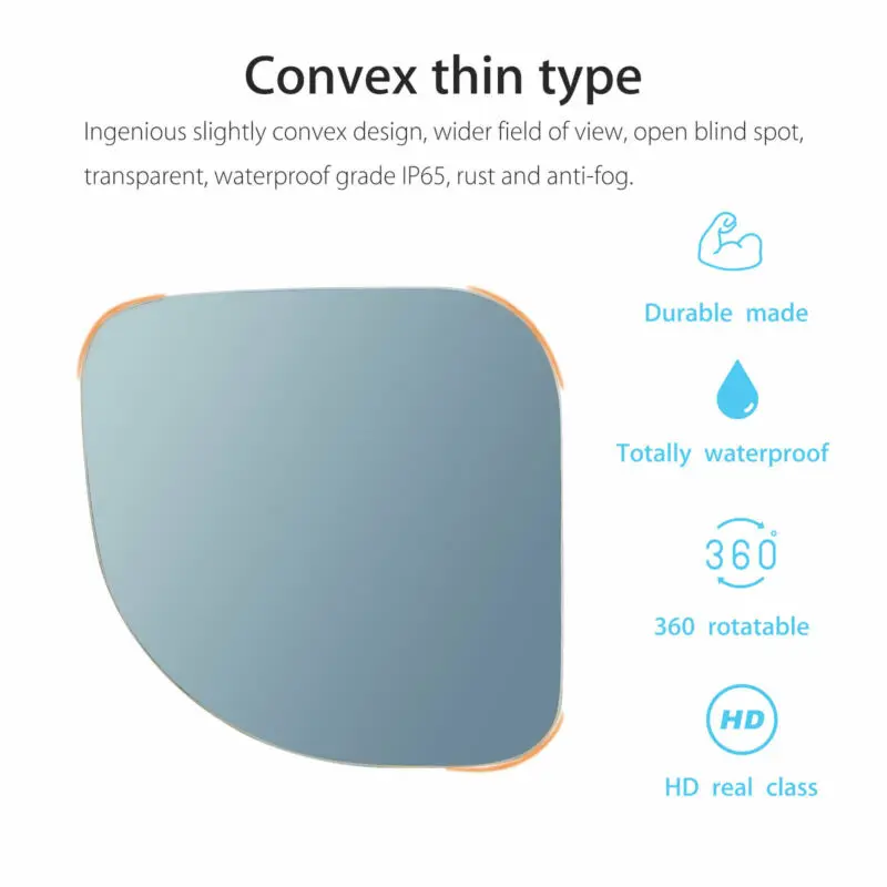 2pcs Universal Car Accessories Auto 360 Wide Angle Adjustable Convex Rear Side View Blind Spot Mirror IP65 Water Proof | Автомобили и