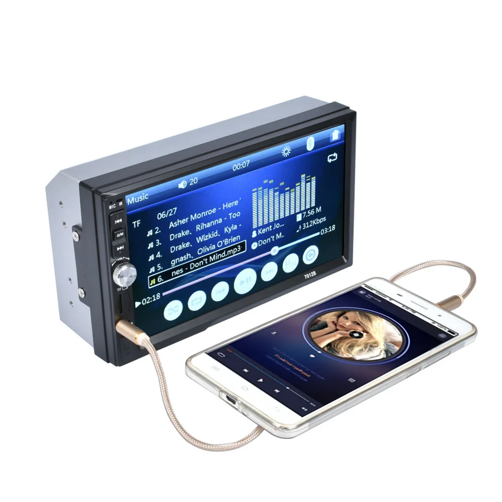 7-дюймовый 2Din 7012B MP3 MP5 плеер FM автомобиля Радио стерео аудио Музыка USB 2 0 цифровой