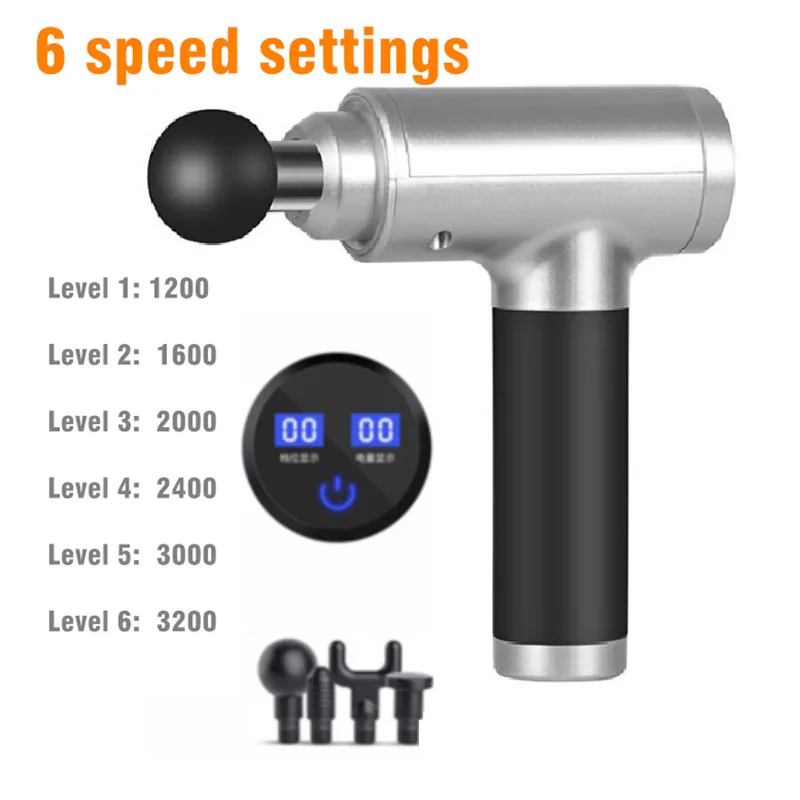 Пистолет для массажа мышц с ЖК-дисплеем массажный пистолет релаксации массажер