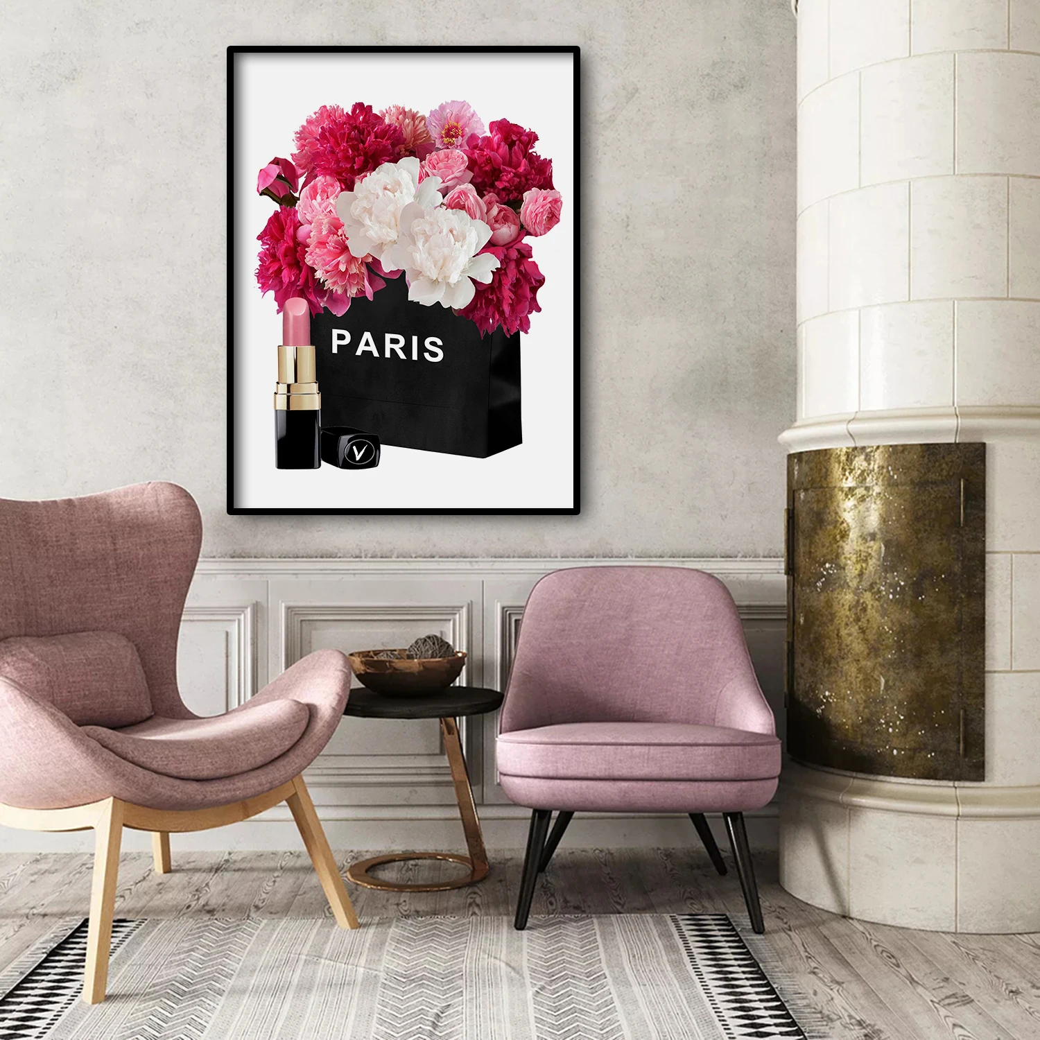 

Vogue Girl Paris Perfume Lipstick Red Lips Flower Nordic Posters Prints Wall Art Pictures Canvas Painting For Living Room Decor