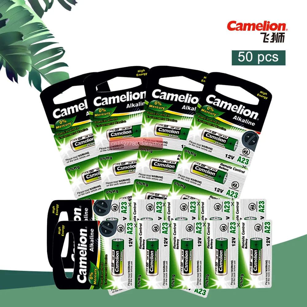 

50pcs Camelion 12V 23A Ultra Alkaline Battery High Voltage Battery A23 V23GA MN21 For Calculators /Keyfob Remotes /Alarms