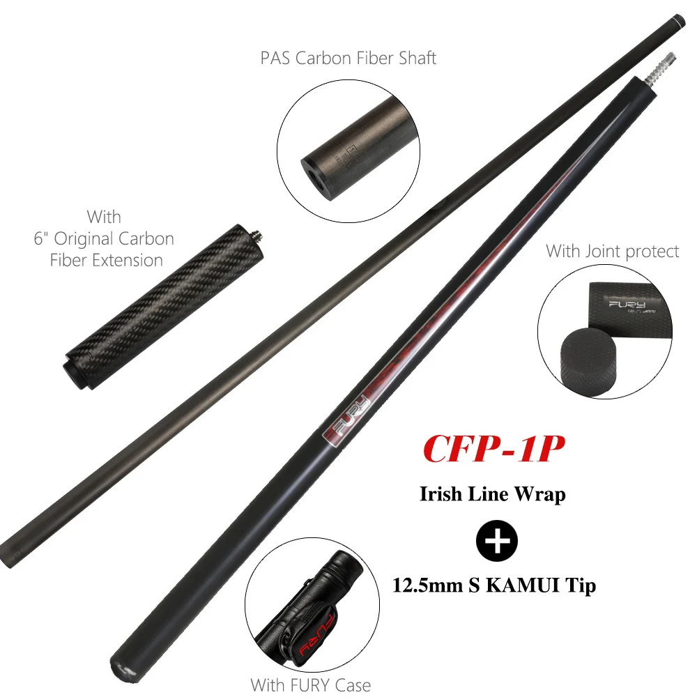 Pool-Cue-CFP-1P Fury Billiard черная технология пул кий удар кий прыжок кий Профессиональный стержень из углеродного волокна несколько моделей опций Billar - Цвет: Pool-Cue-CFP-1P